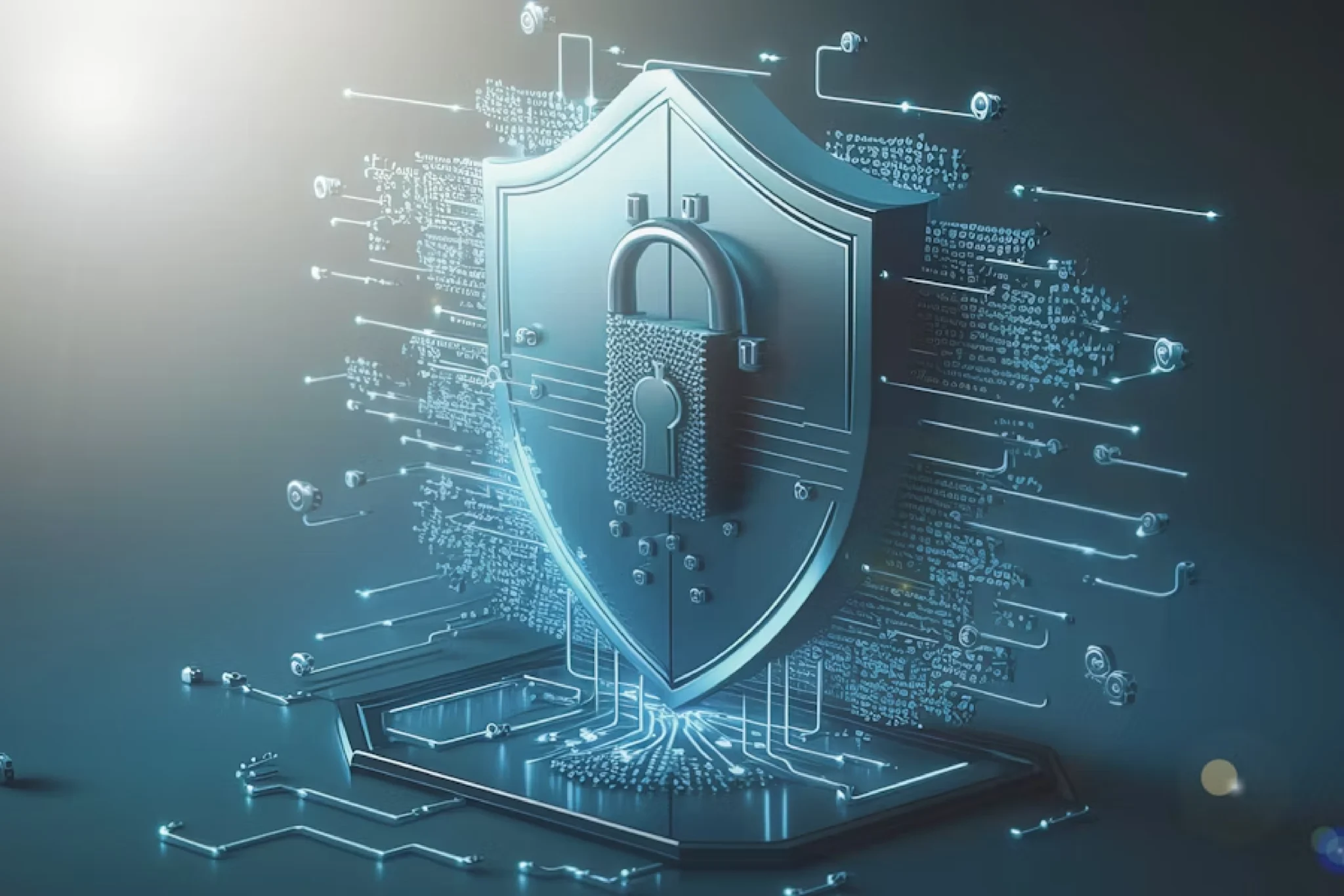 Ein Digital Aussehendes Schild mit einem Schloss darauf