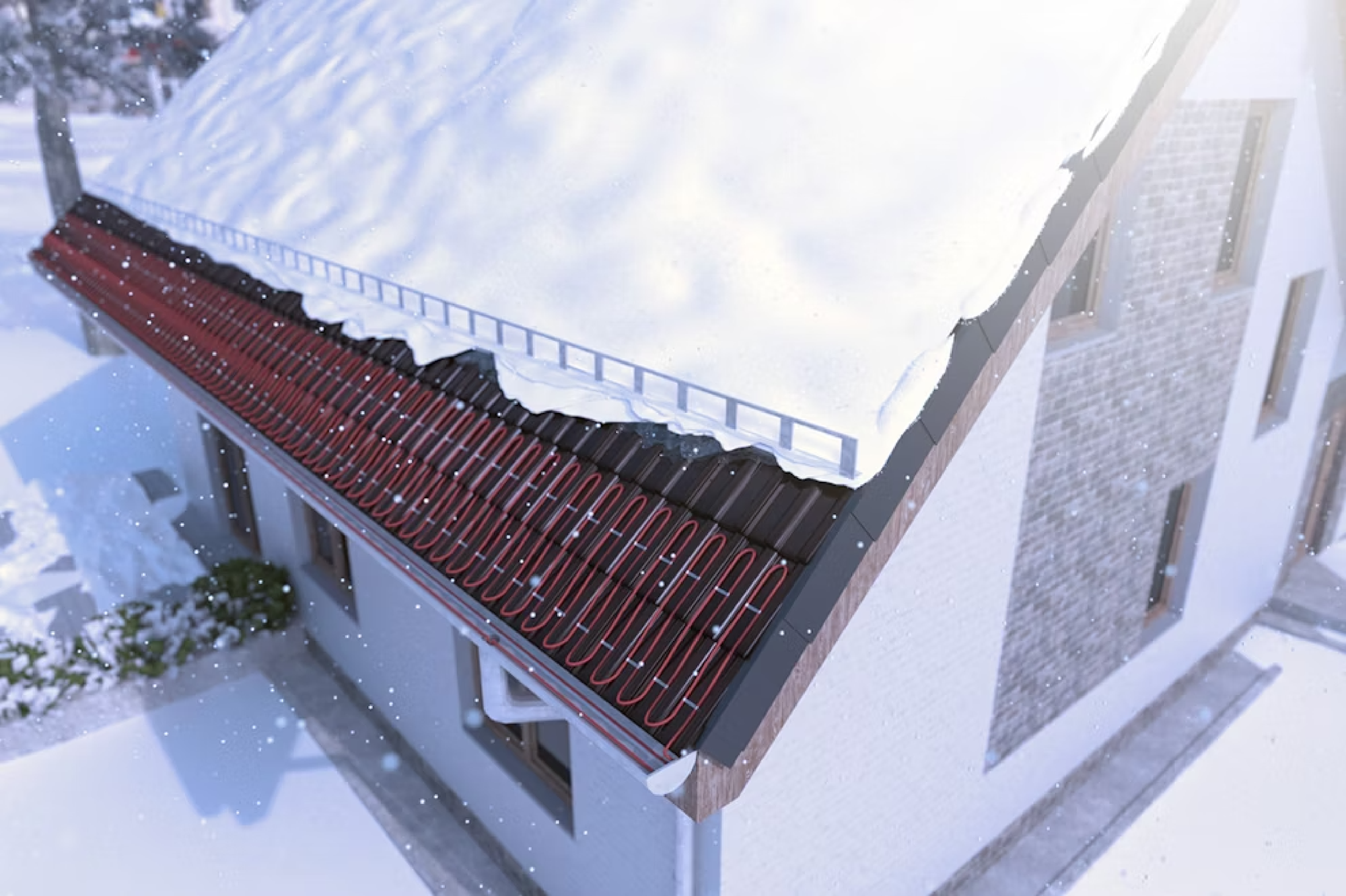 Ein 3D Nachbau eines Hauses mit verlegten Kabeln